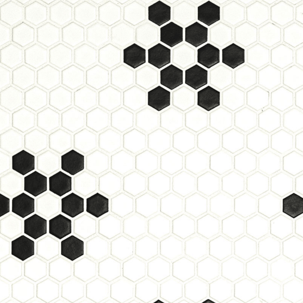 white & black mod petal matte - Tile Outlet Chicago
